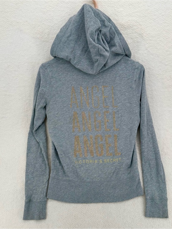 Victoria's Secret Sweaters - Coquette Victorias Secret Angel Gray Zip Up Hoodie